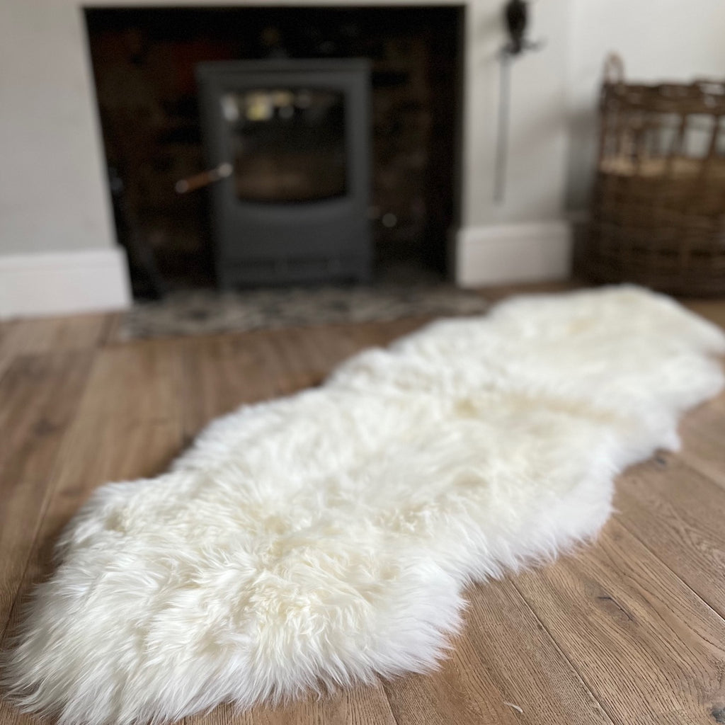 double sheepskin rug in ivory 