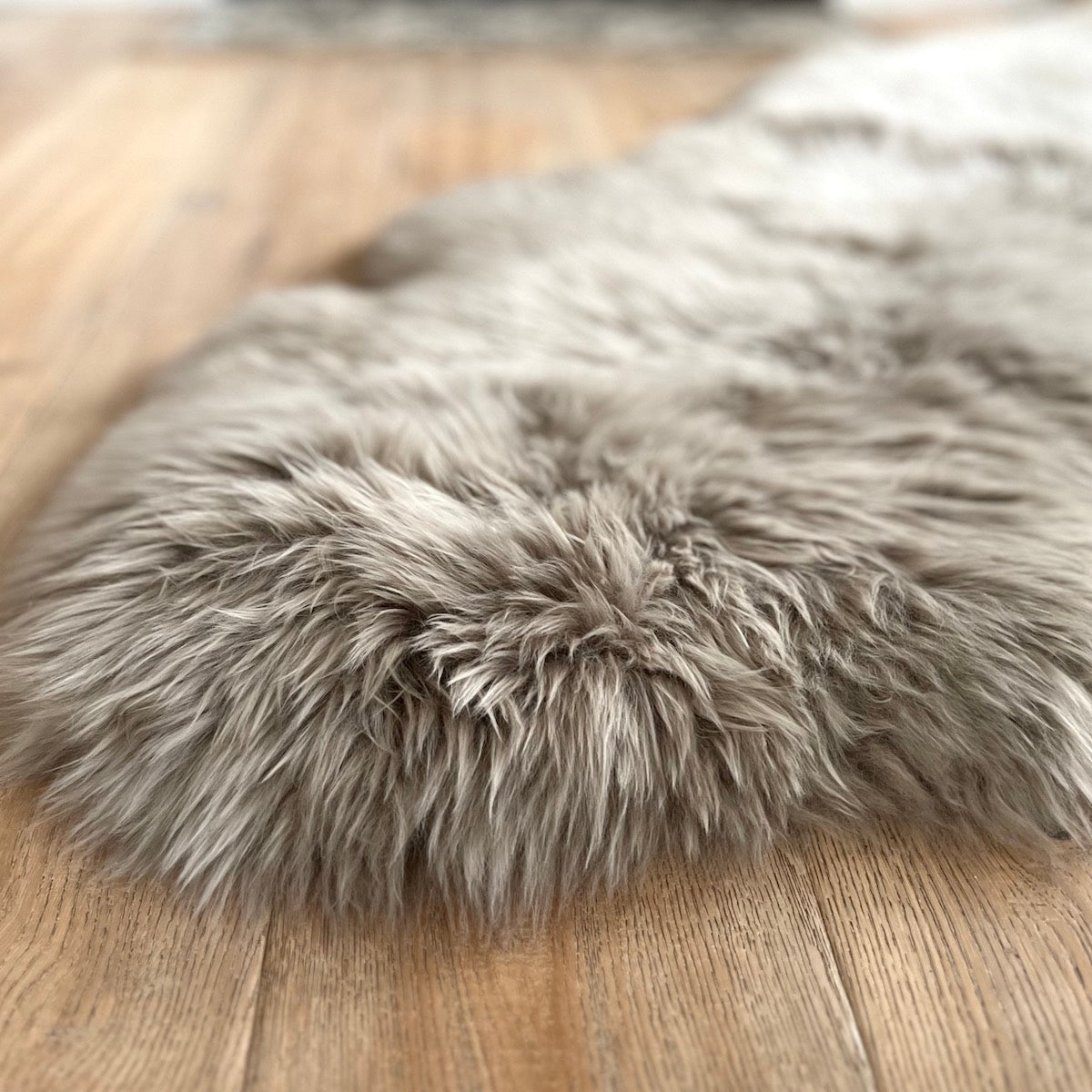 double taupe sheepskin rug 