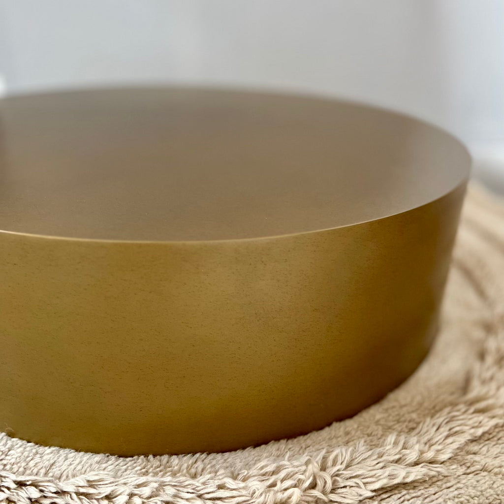 gold metal round coffee table 