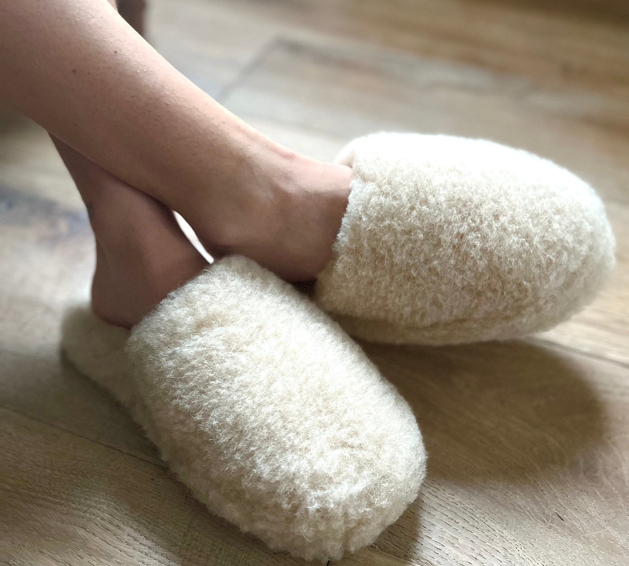 fleece wool mule slippers 