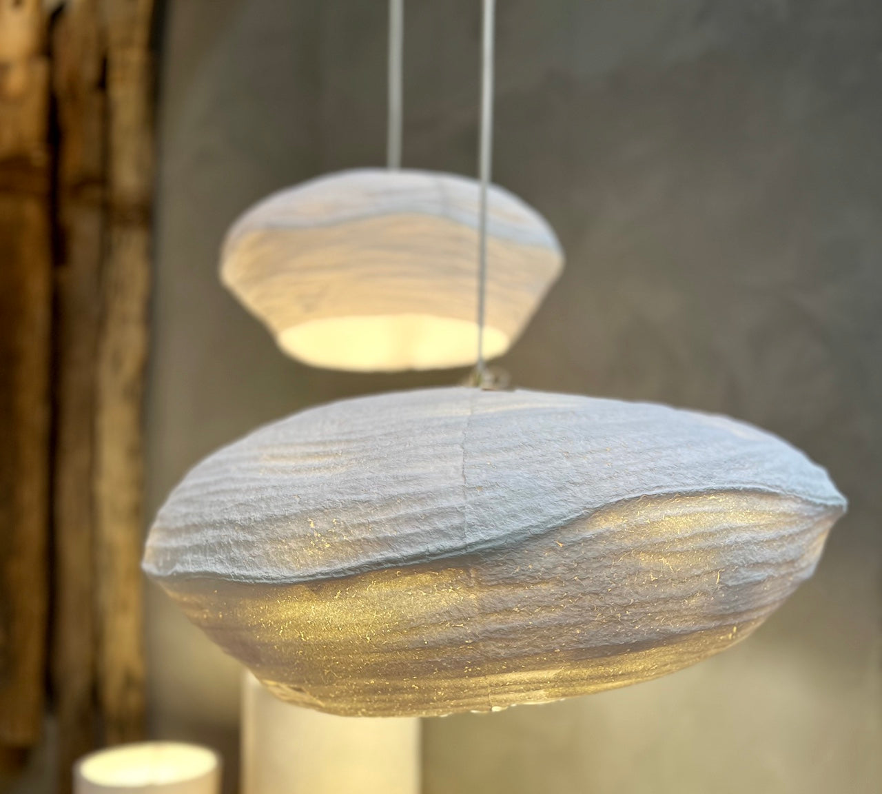 Competa Paper Mache White Pendant light