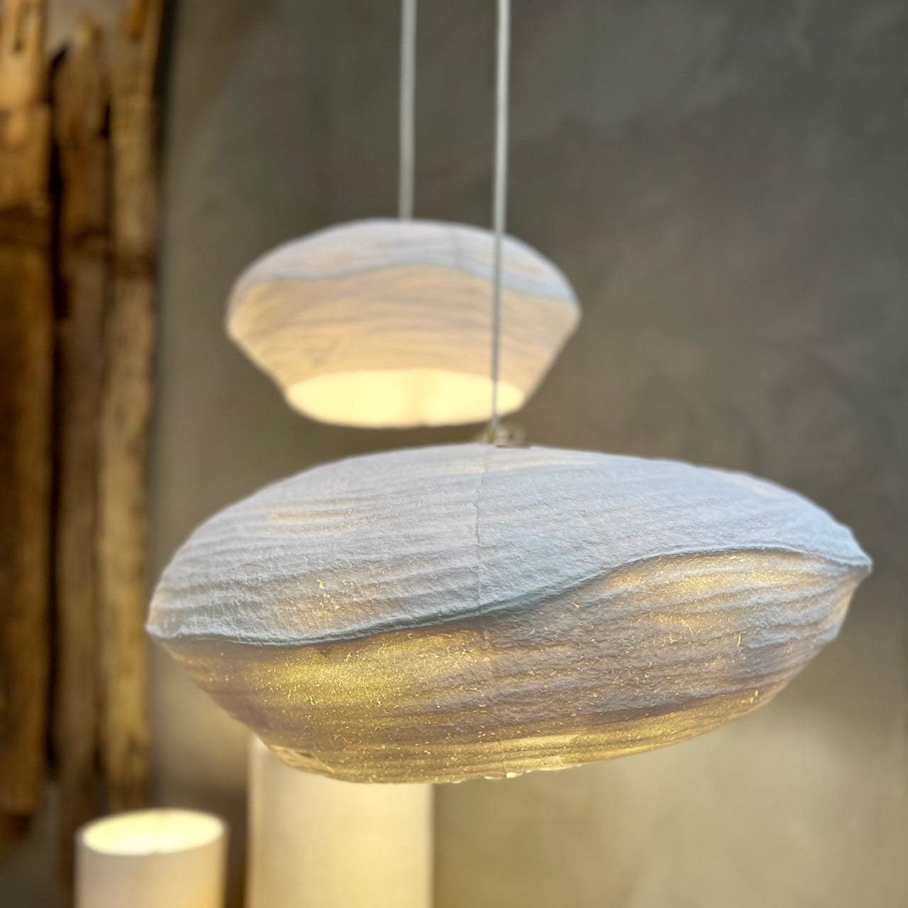 Competa Paper Mache White Pendant light