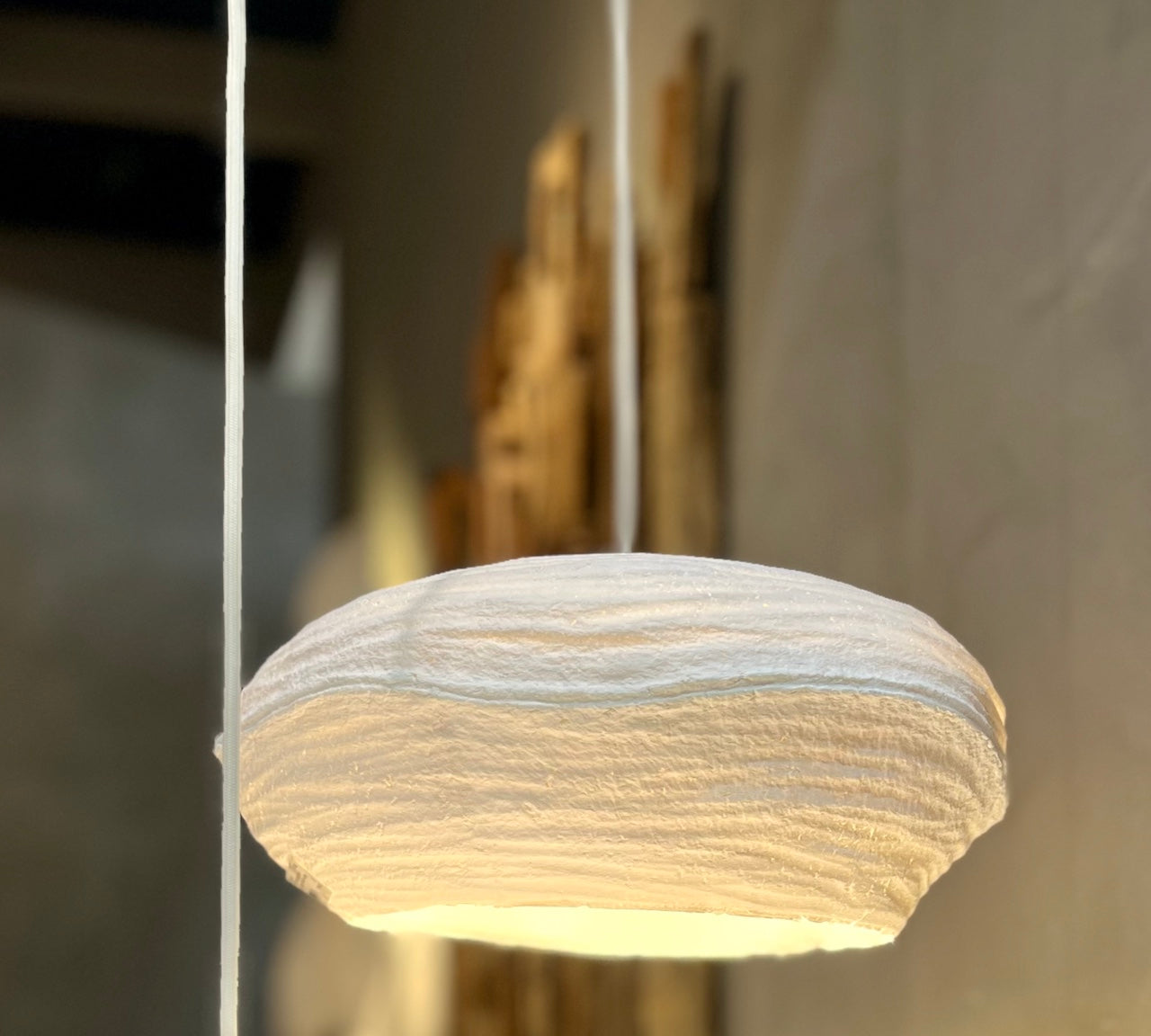 Competa Paper Mache White Pendant light
