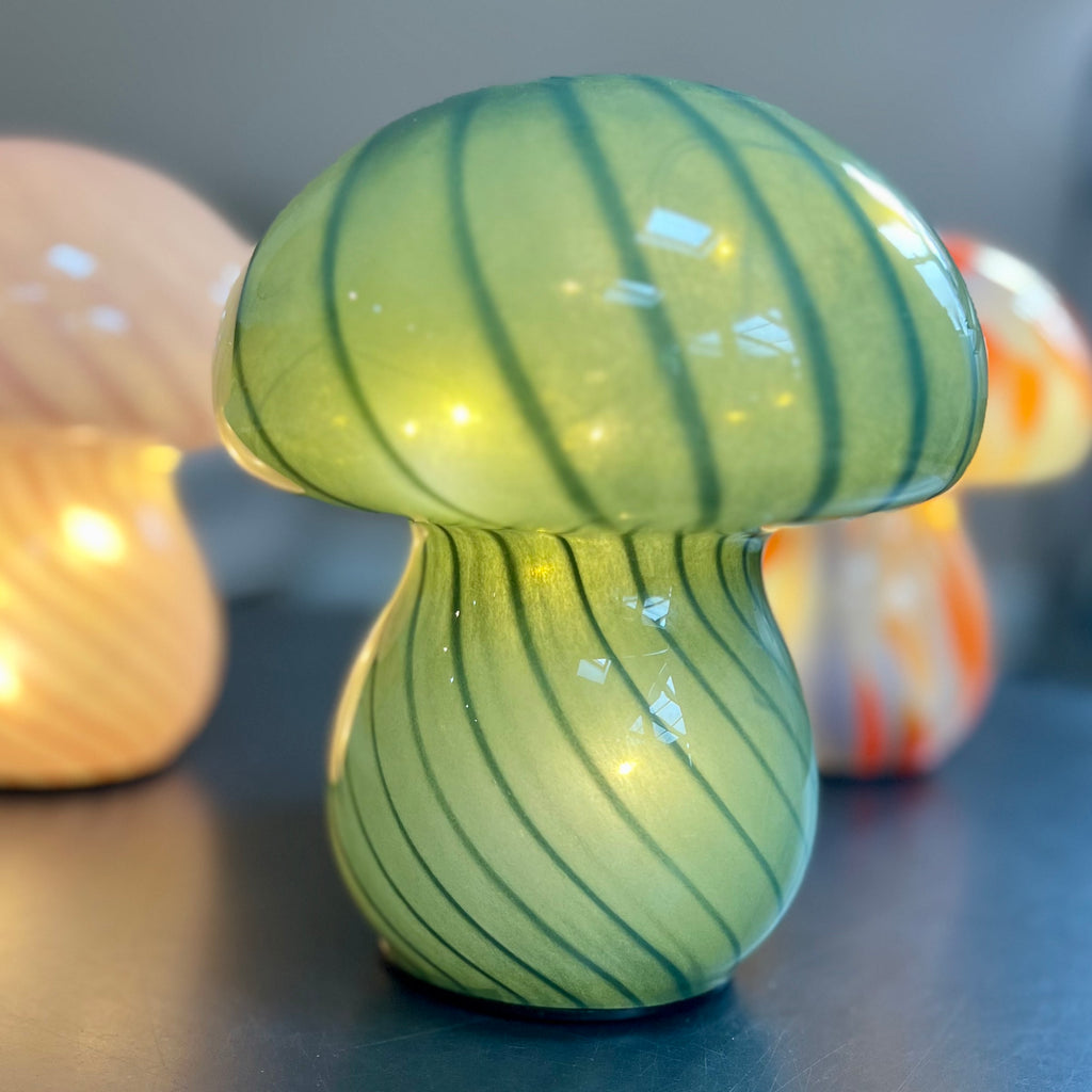 green mushroom shaped lamp 