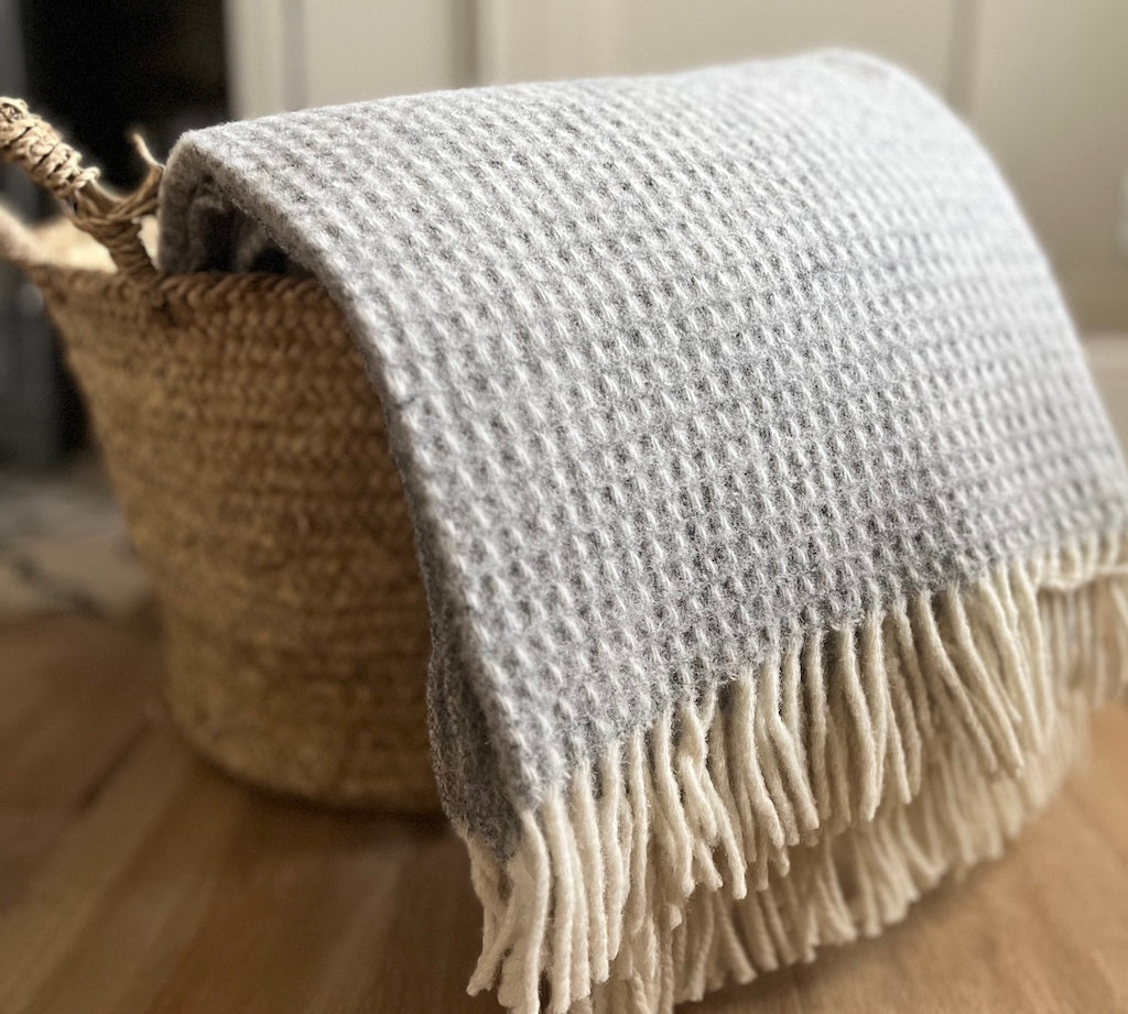 grey beehive wool throw by Tweedmill