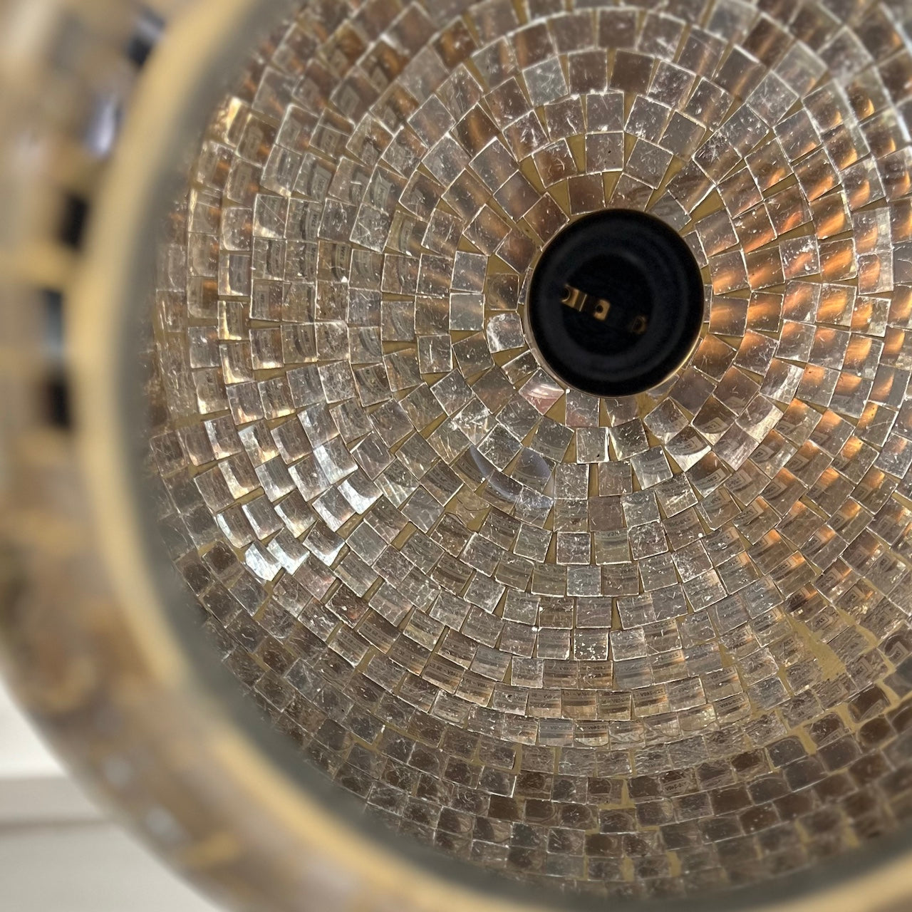 inside of disco ball pendant light 