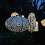 large blue solar garden lantern