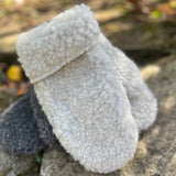 light grey fleece wool mittens