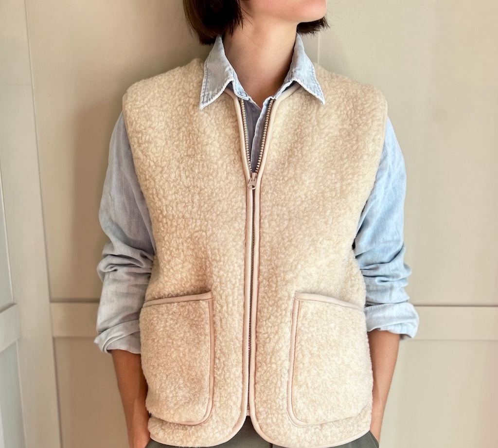 fleece wool vest jacket 