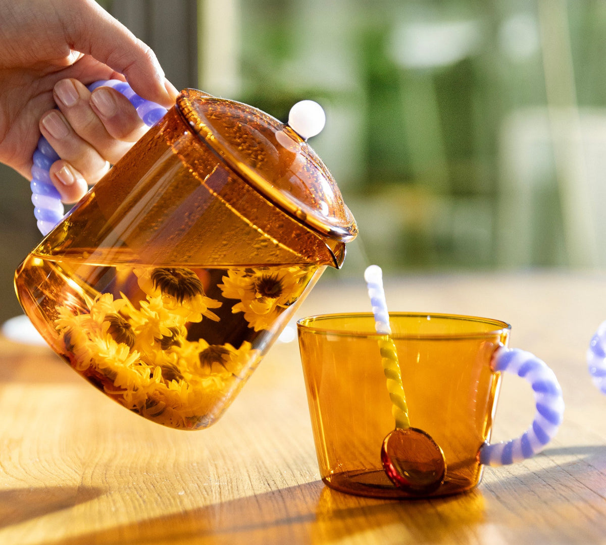 Glass Teapot Amber by & Klevering