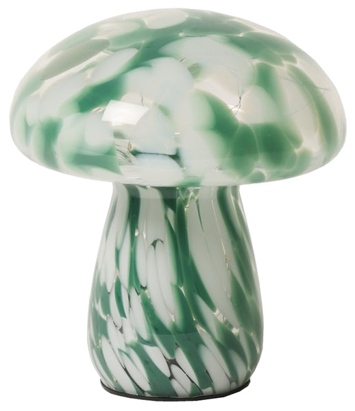 green and white mushroom lamp