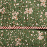 Floral Quilted Throw in Green