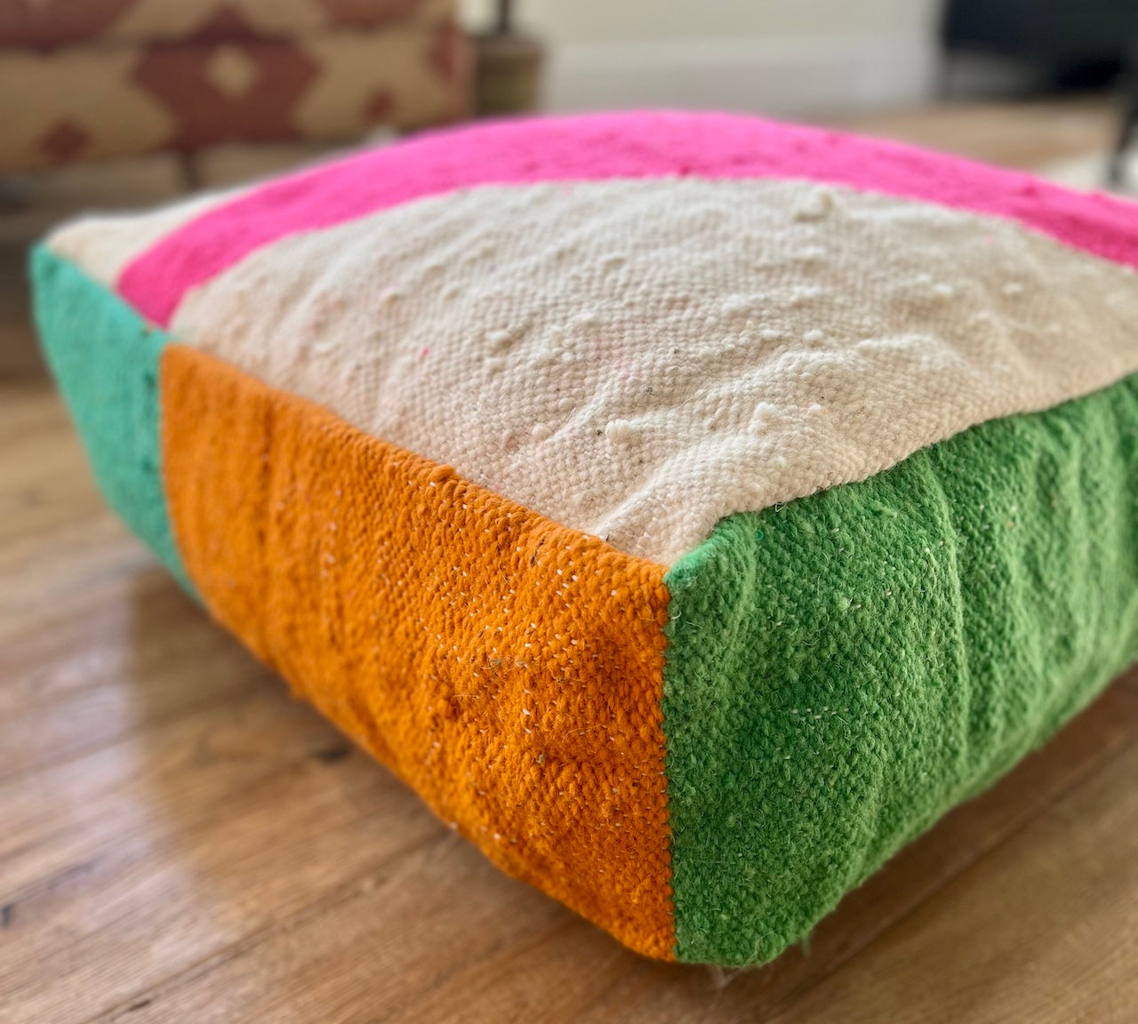 Colourful Kelim foot stool 