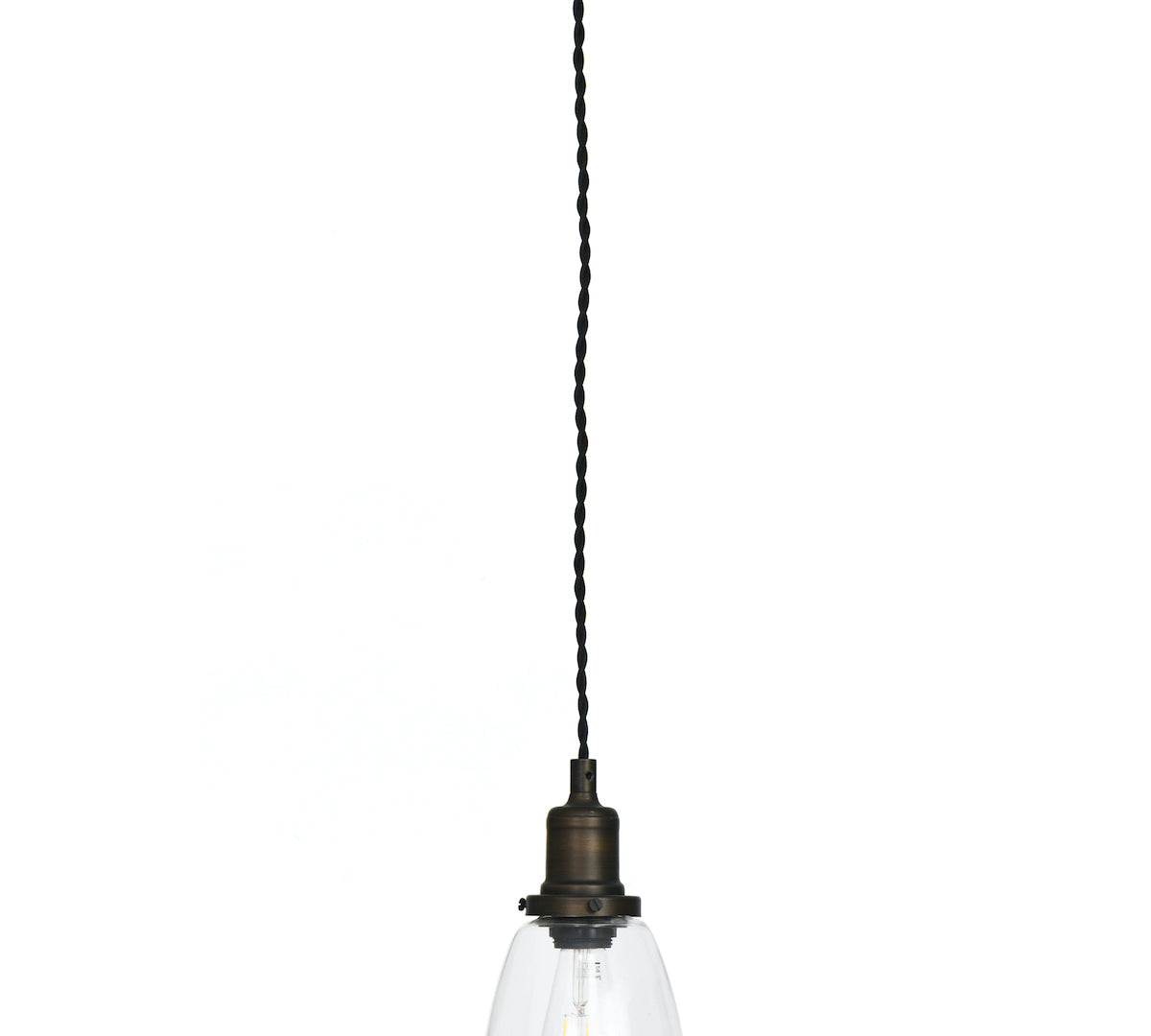 Hoxton Dome Glass Pendant Light in Antique Bronze