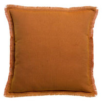 Copper orange linen cushion