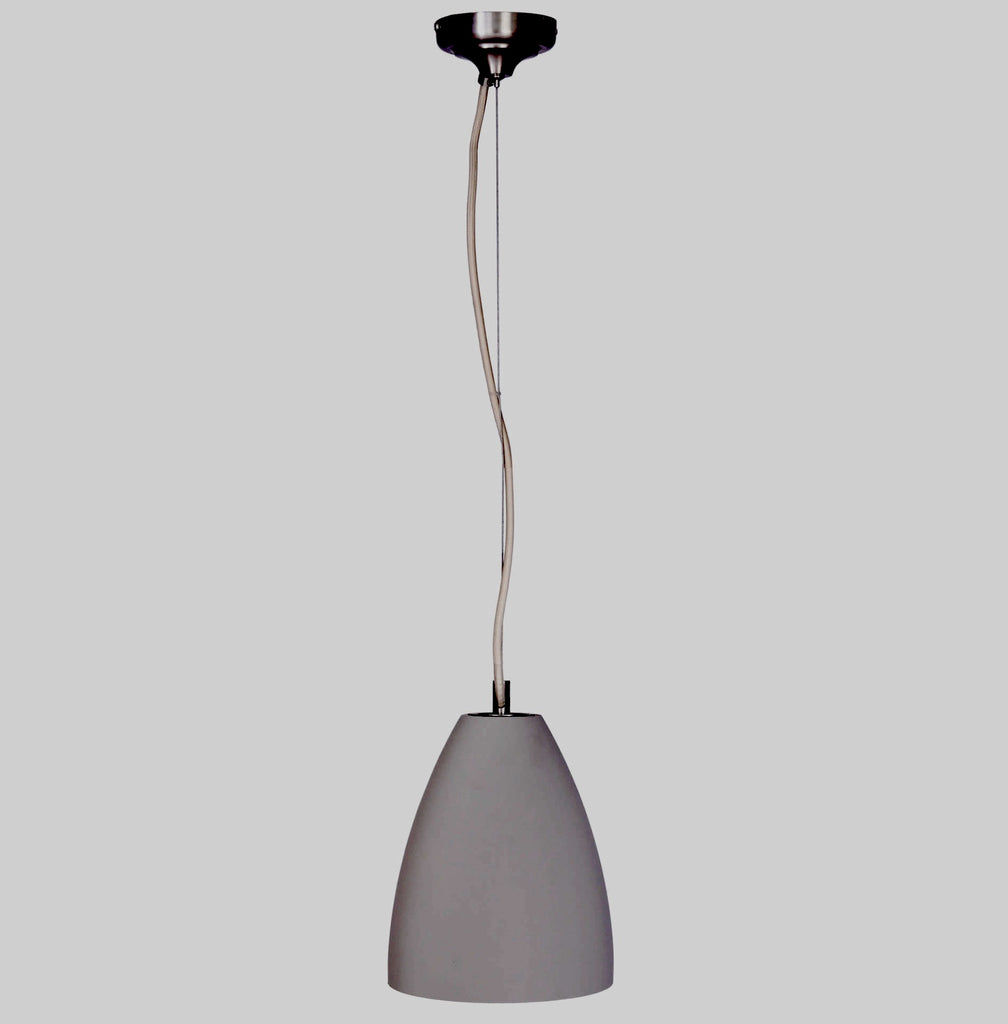 grey concrete dome pendant light by Garden trading