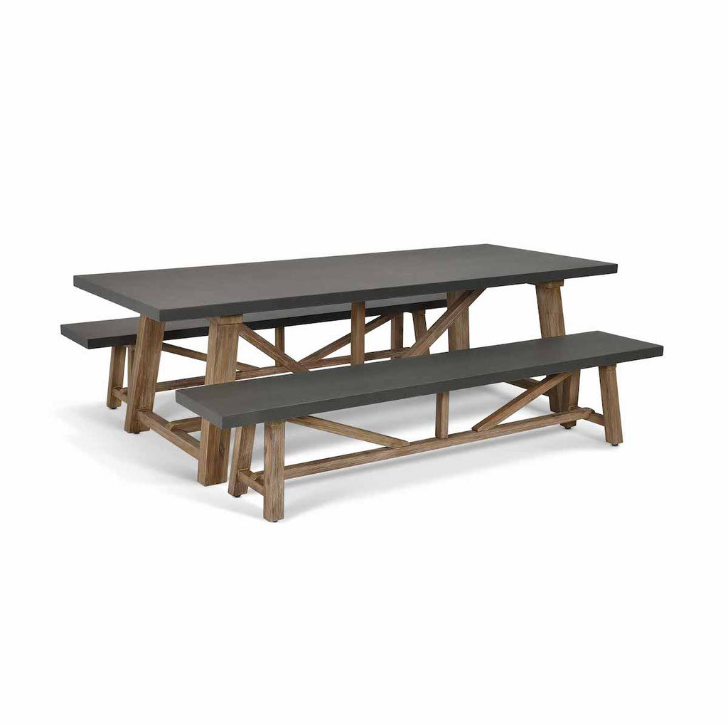 Chilford outdoor table and bench set by Garden Trading