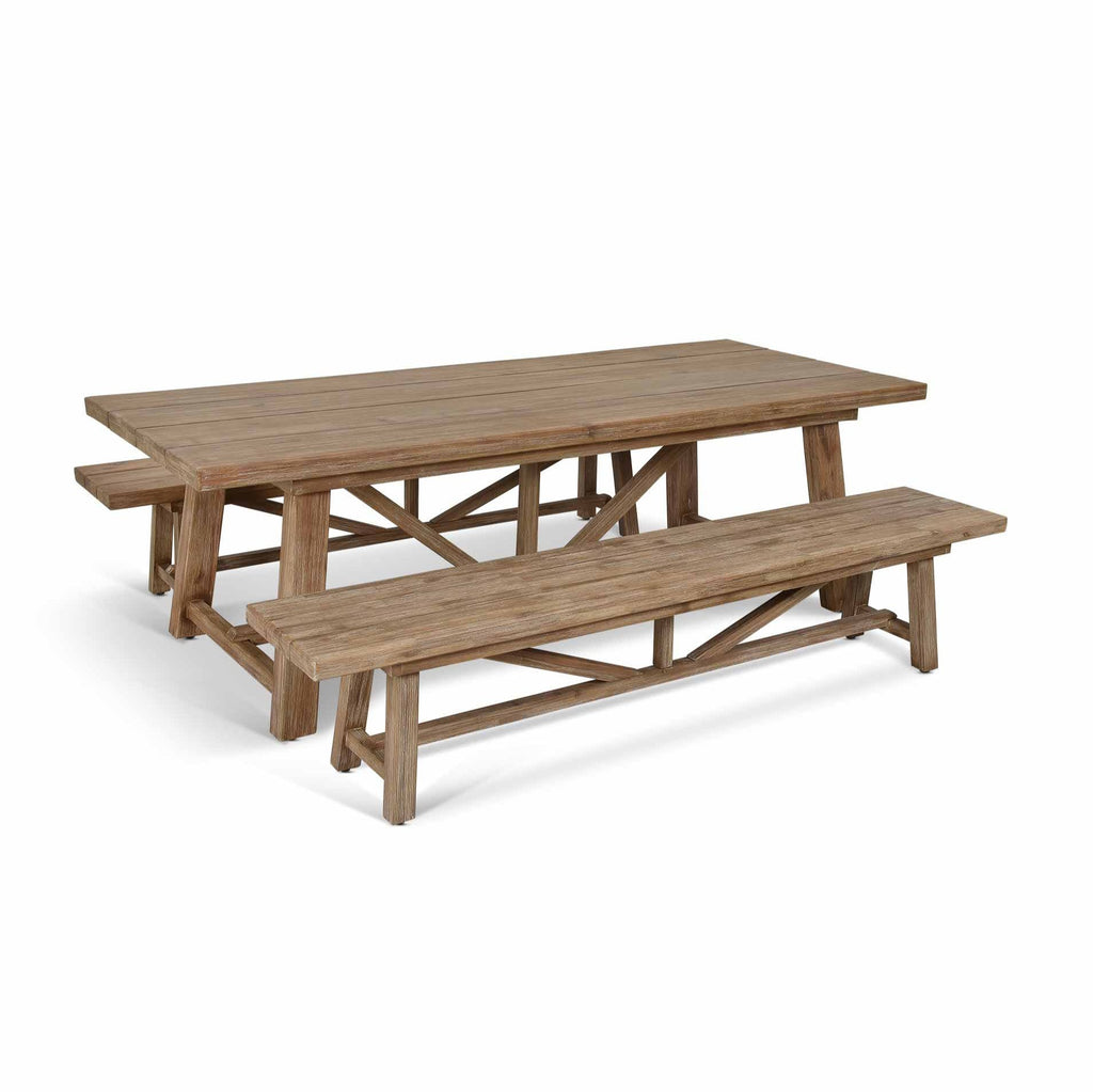 Chilford wooden table and bench set