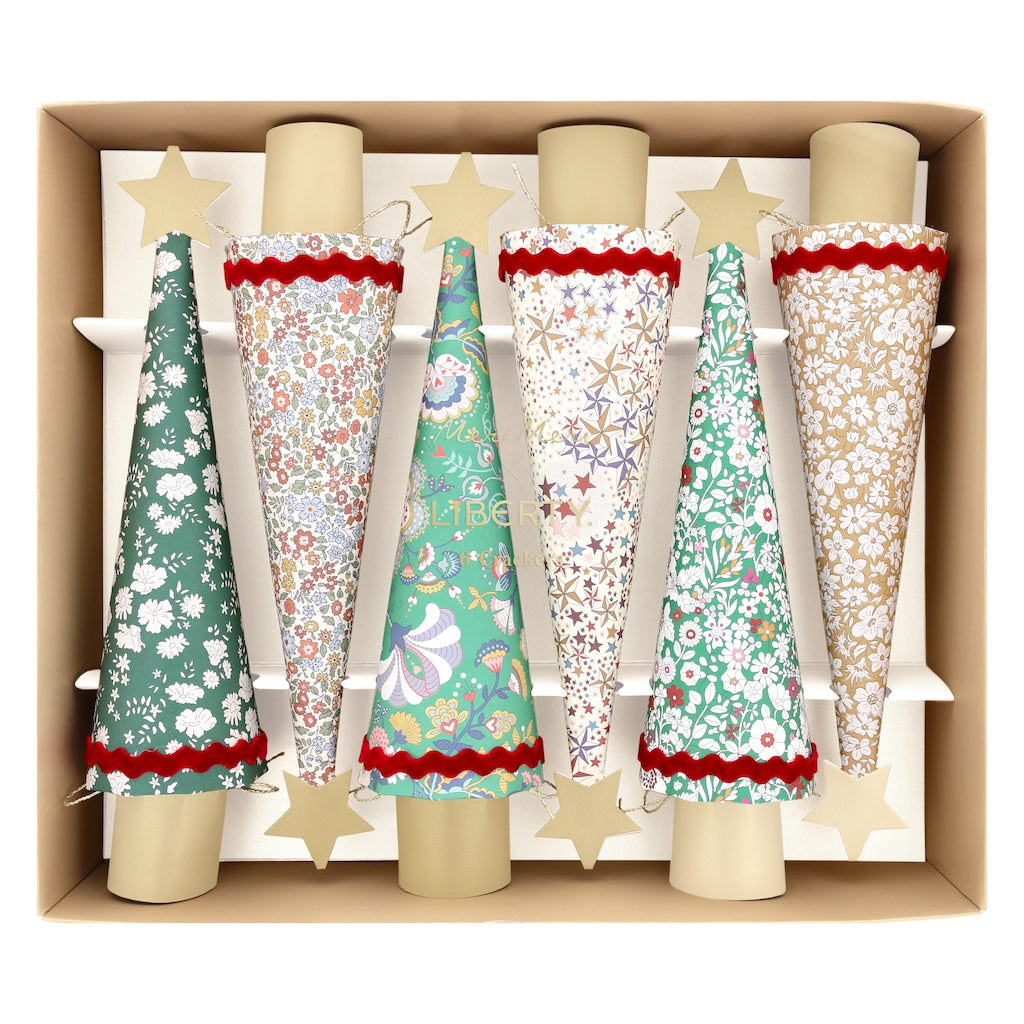 Liberty Christmas Tree Shaped Christmas Crackers by Meri Meri