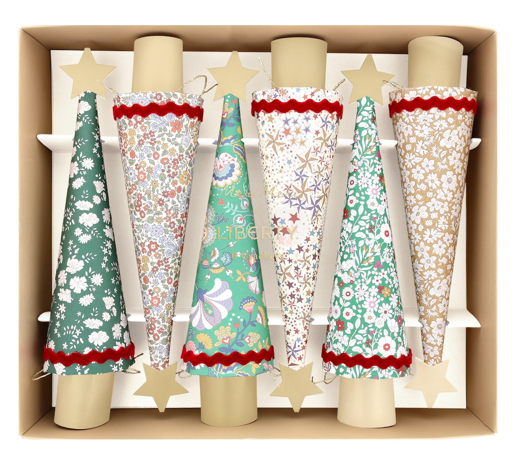 Liberty Christmas Tree Shaped Christmas Crackers by Meri Meri