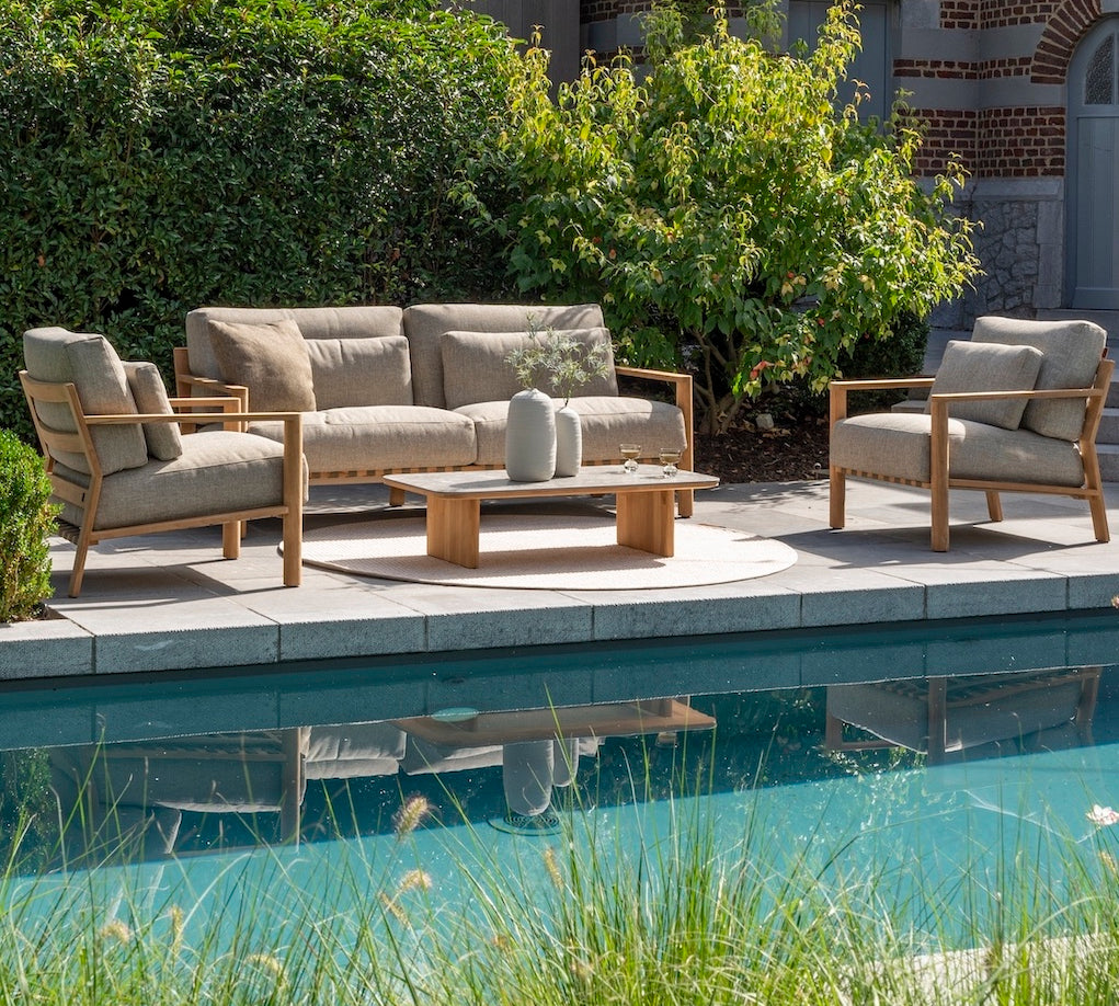 Lucas Teak Outdoor Lounge Set, Sofa or Coffee Table