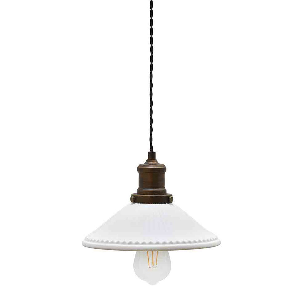 Beaulieu Fluted White Ceramic Pendant Light