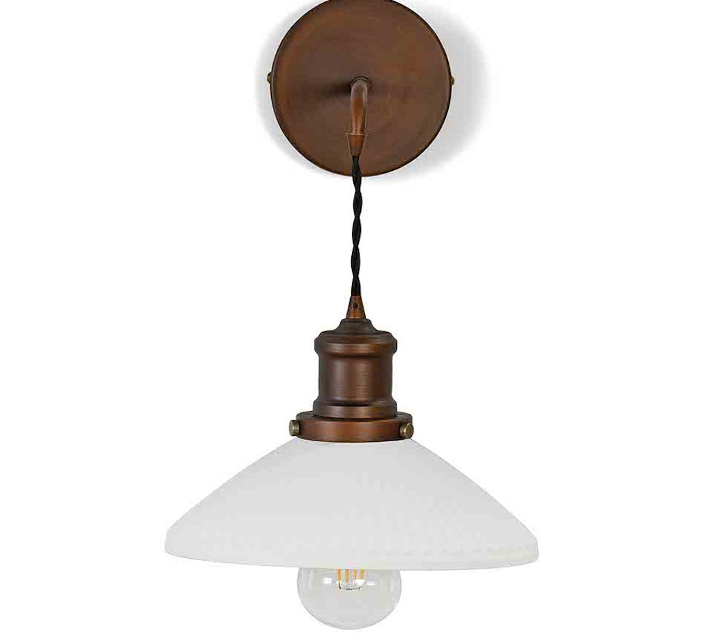 Beaulieu Fluted cone white wall Light by Garden Trading