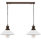 Beaulieu Fluted Double White Ceramic Pendant Light