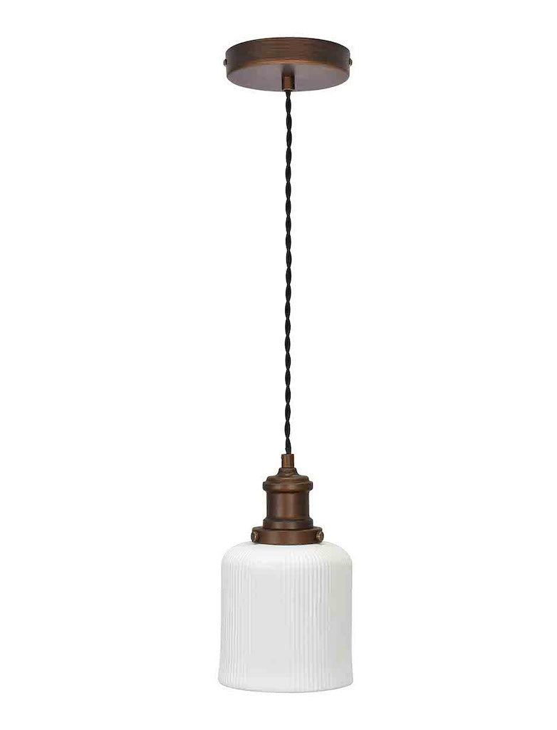 Beaulieu Fluted White Ceramic Pendant Light