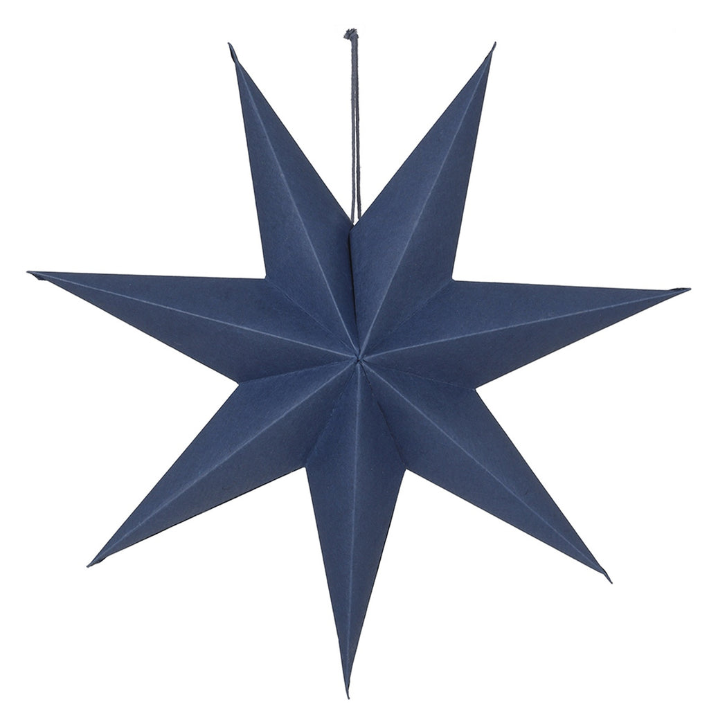 Maddox large paper star in ink blue 