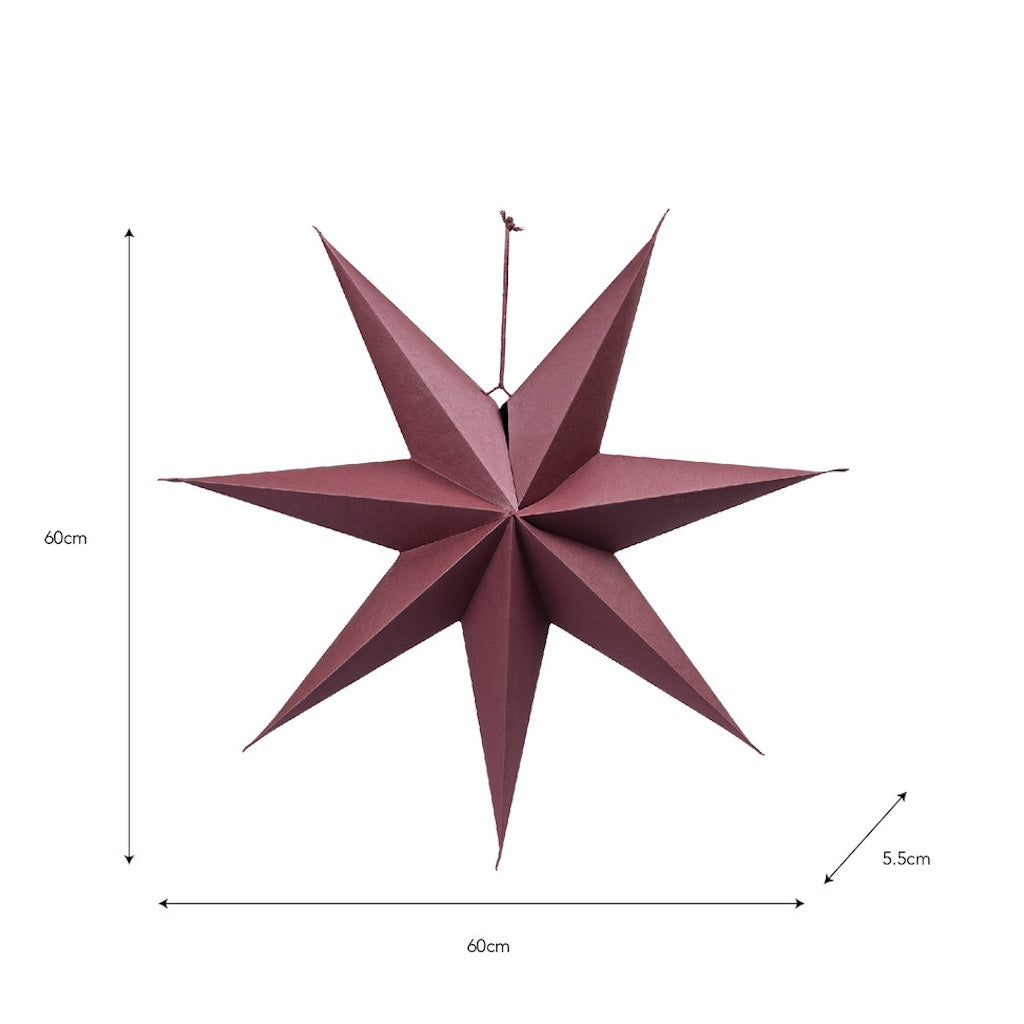 Maddox large paper star in berry red