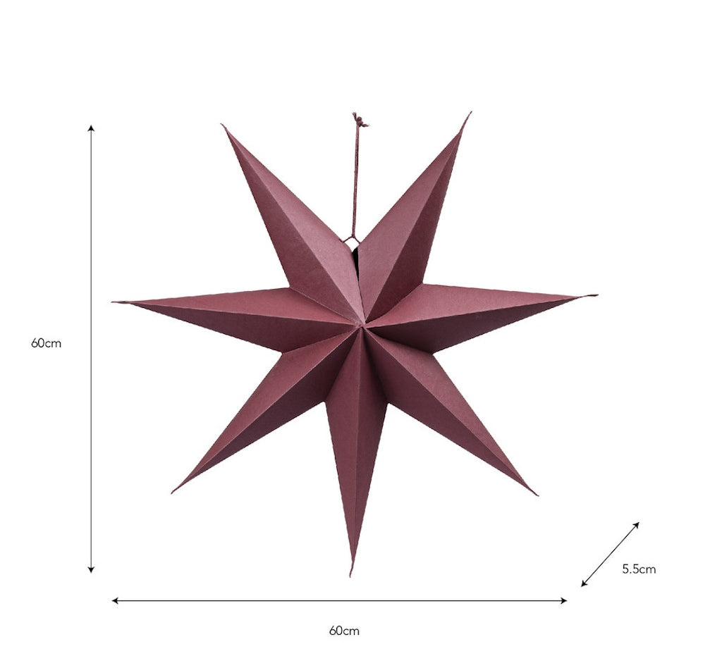 Maddox large paper star in berry red