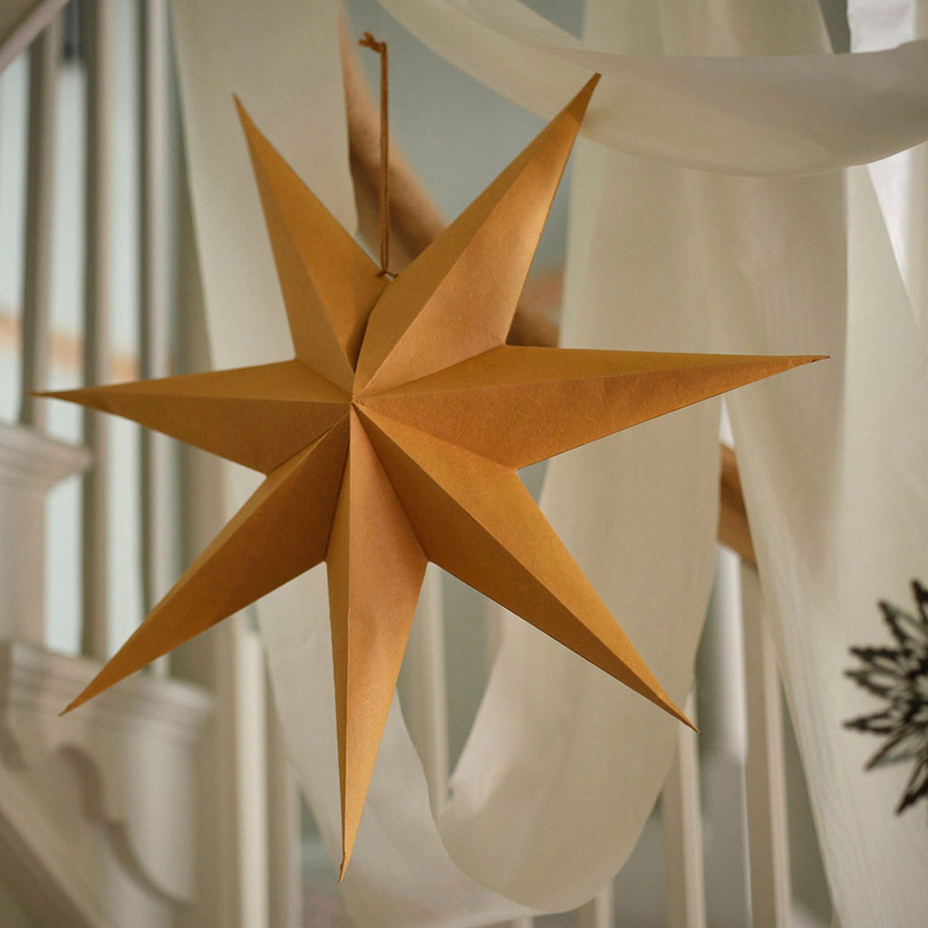 Hanging Paper Stars in Yellow 