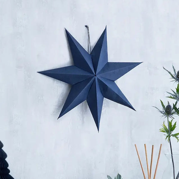 Maddox Hanging Paper Stars in Ink Blue 