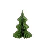 Green paper tree decoration on a white background