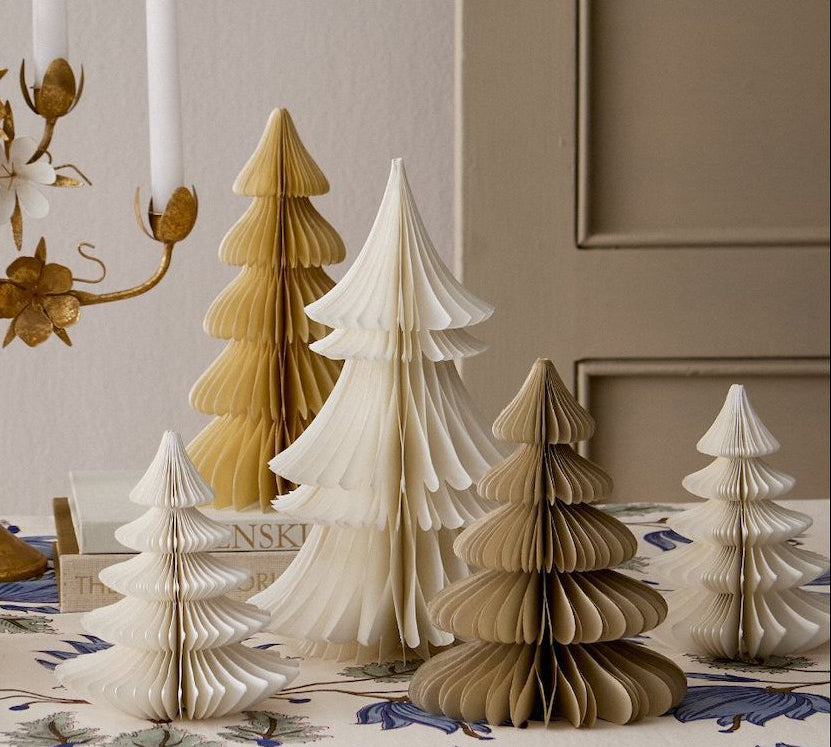 Paper Christmas tree table decorations