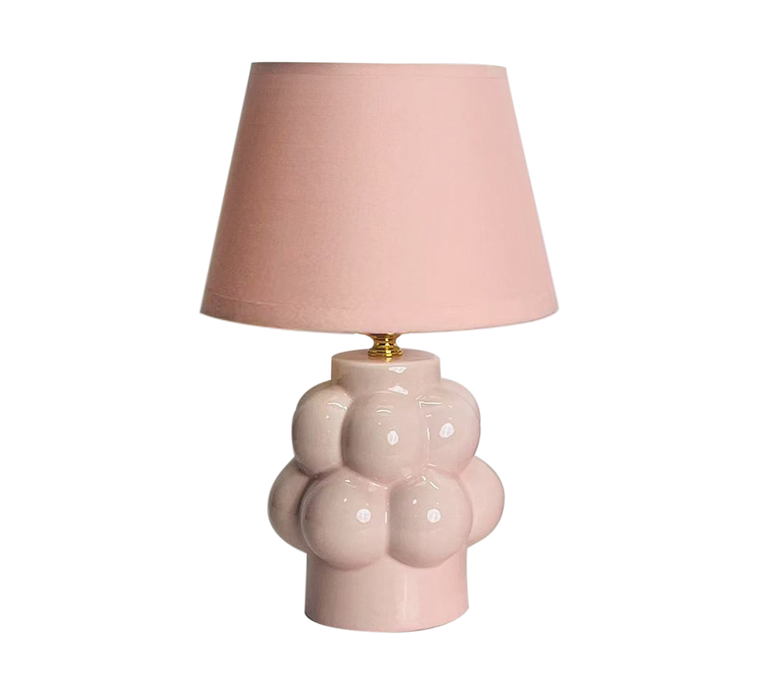Zephir Bubble Pink Lamp with pink shade