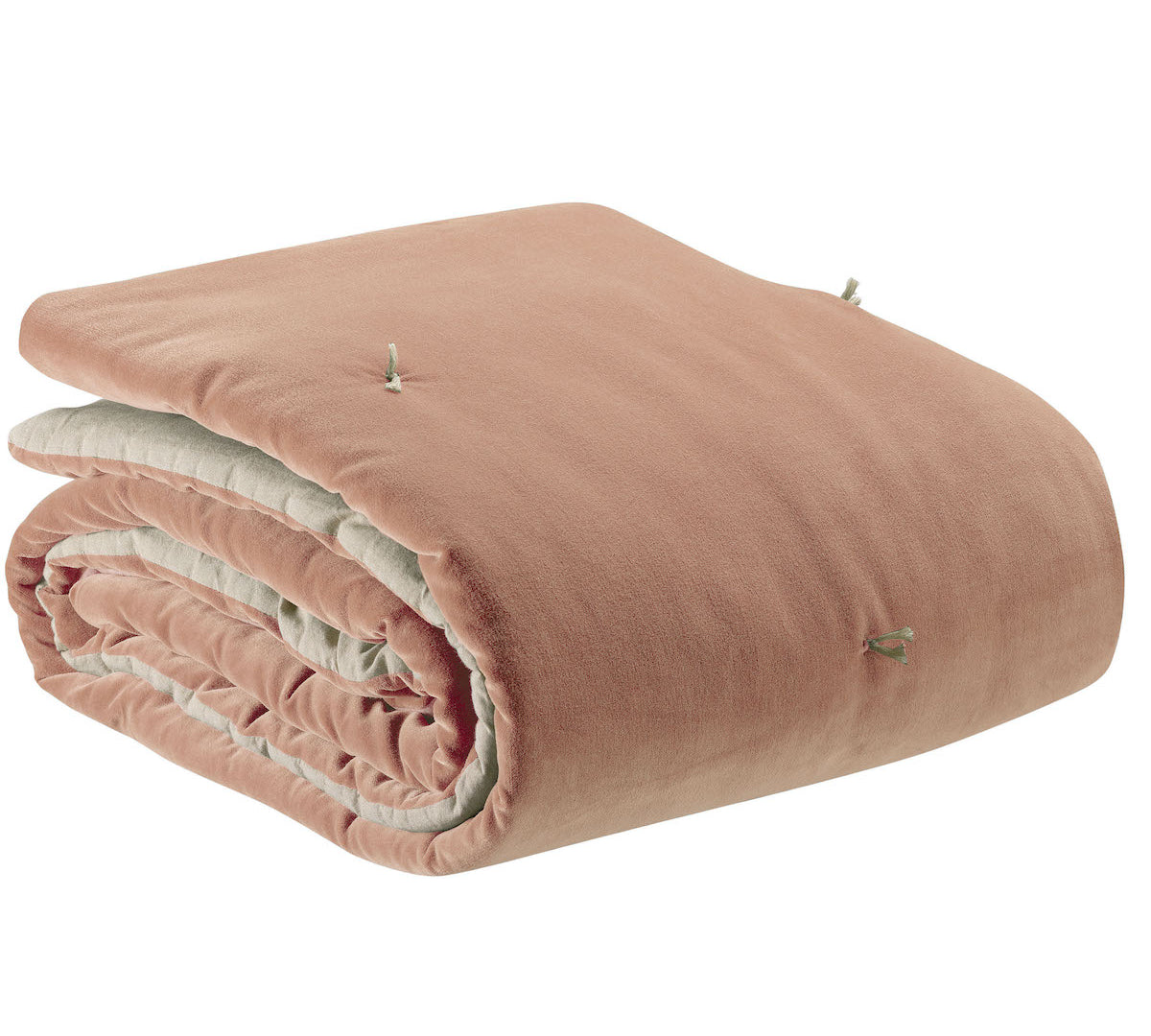 pink velvet throw with knotted tassels by Vivaraise