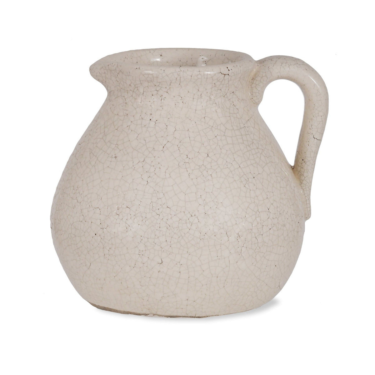 White ceramic pitcher on a white background