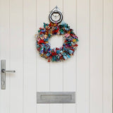 Recycled fabric Christmas wreath 
