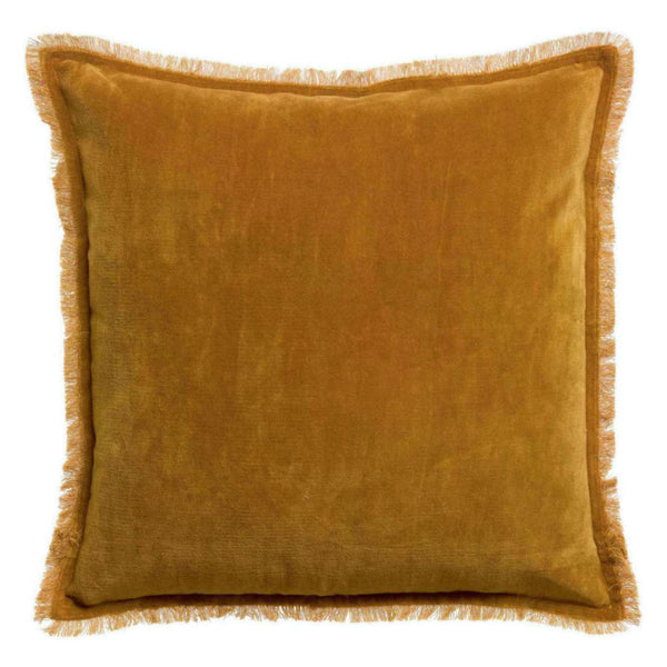 saffron yellow velvet cushion 