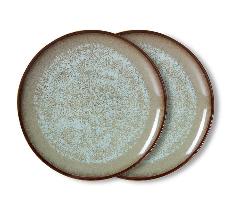Ceramic grey dinner plates by HKLIVING