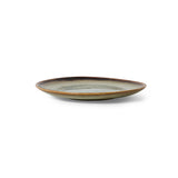 Ceramic plate contrast by HKLiving with a brown rim on a white background