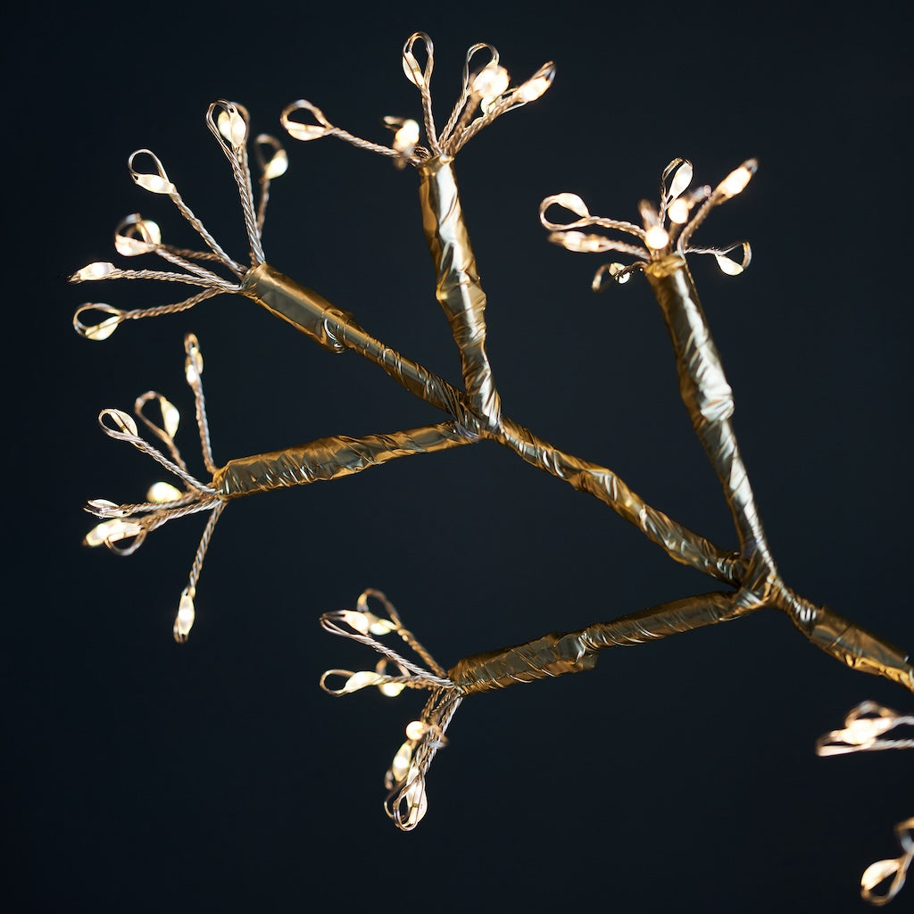 detail of gold snowflake lights 