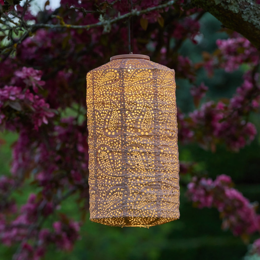 pale pink solar lantern