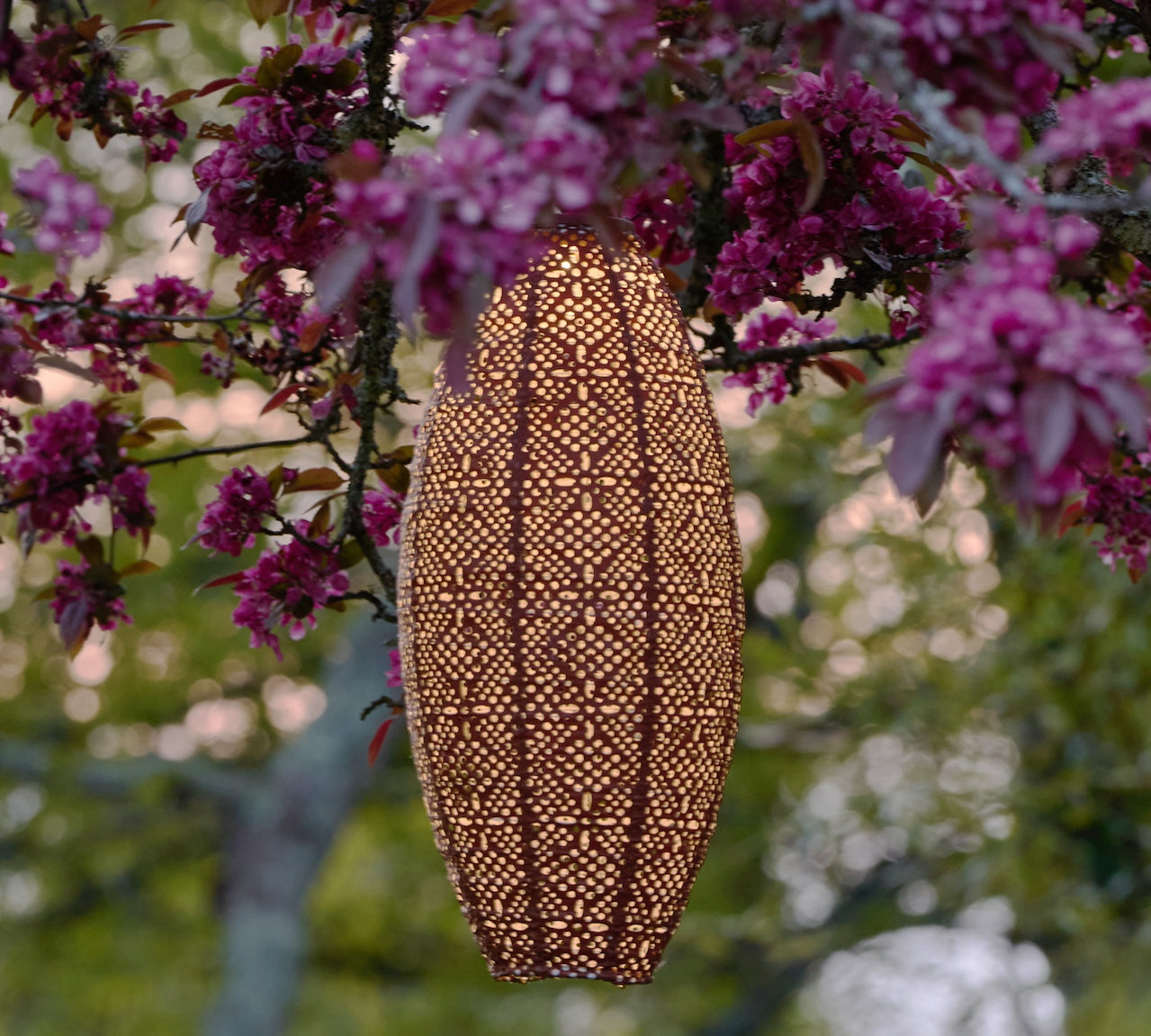 brown oval solar lantern