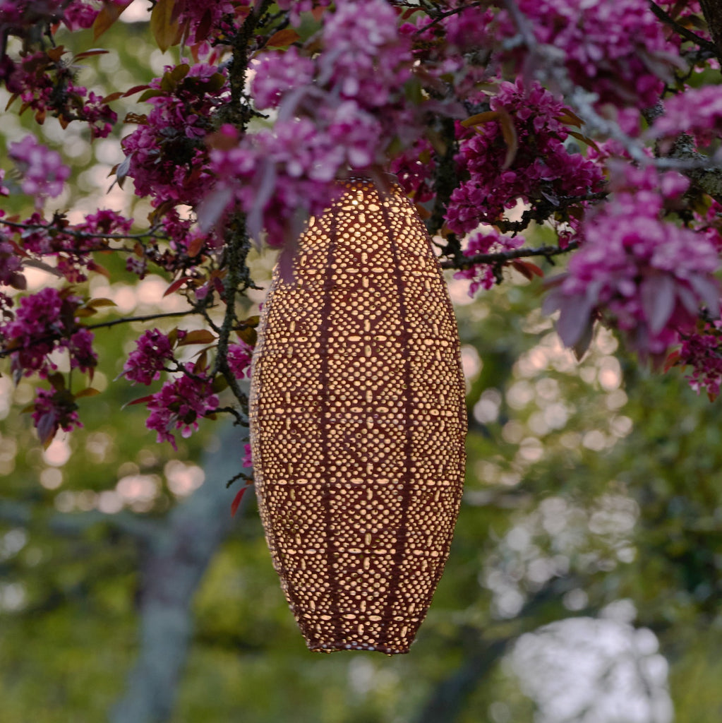 brown oval solar lantern