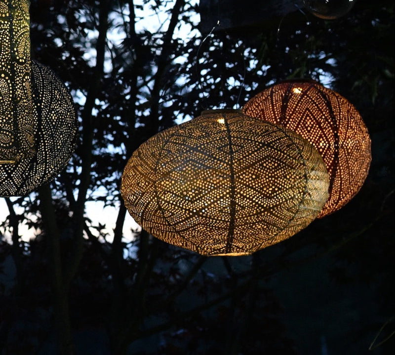 Solar Lantern gold oval 