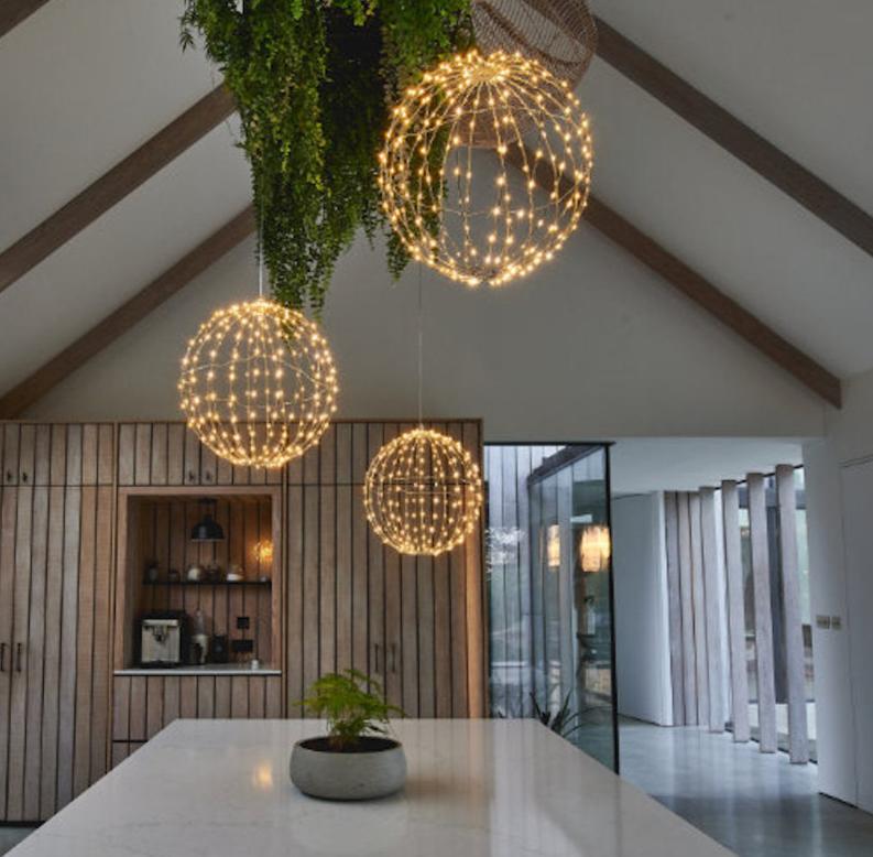 Hanging Sphere Light in Silver 