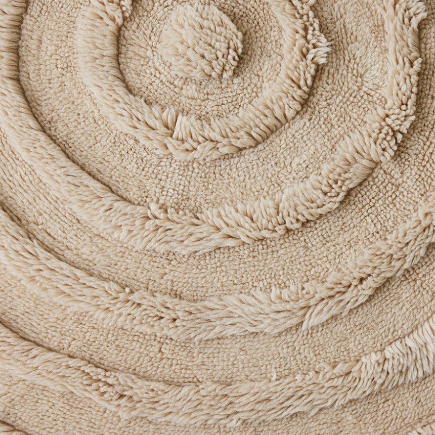 Circularwool Rug Texture Round Wool Rug in Cream by HKLIVING – Idyll Home